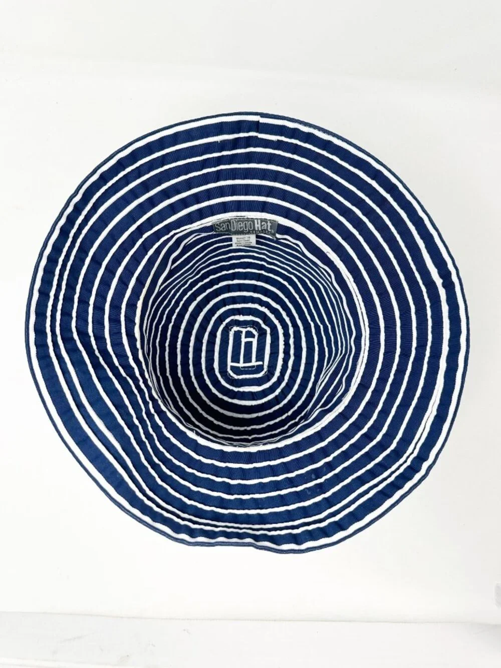 San Diego Hat Co Packable Sun Hat Navy White Stripe Beach Travel Bucket Hat